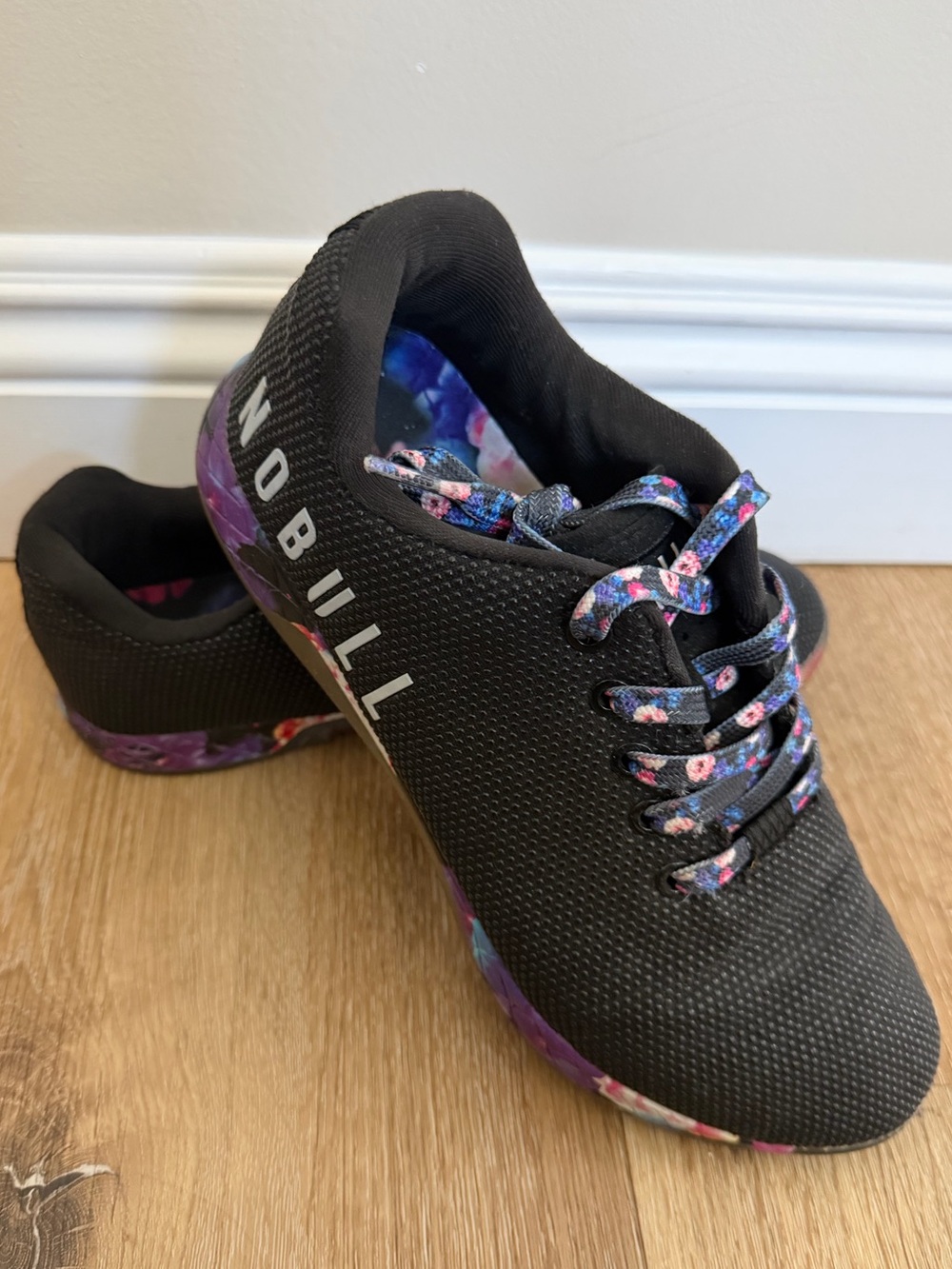 NOBULL Black Trainer with Floral Accents trainers